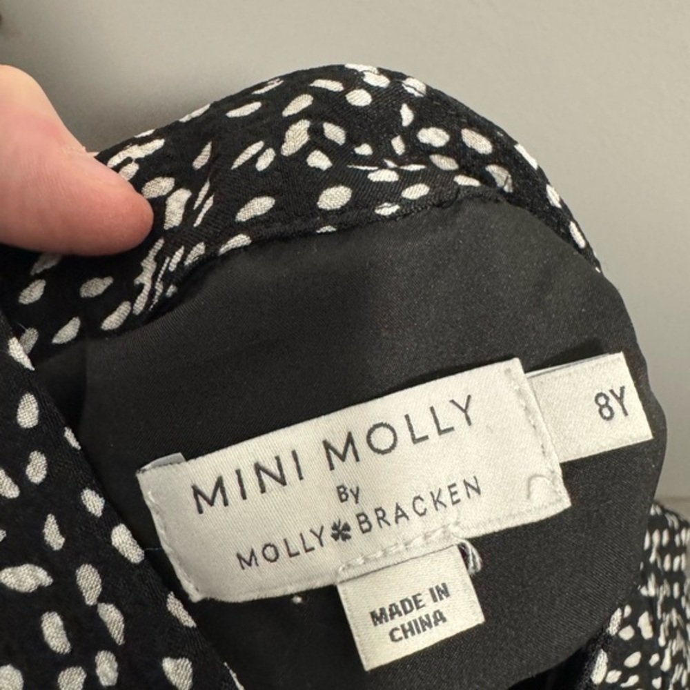 Mini Molly by Molly Bracken | Tiered Polka Dot Long Sleeve Dress 8Y - Picture 2 of 5